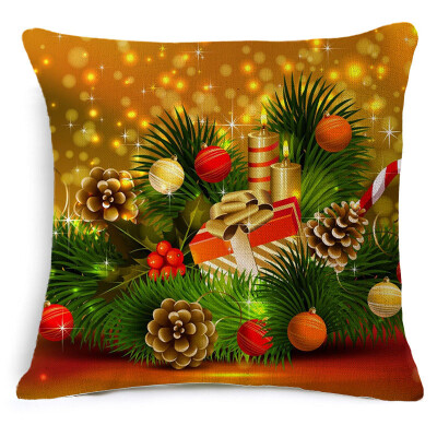 

Tailored New Christmas Linen Square Throw Flax Pillow Decorative Cushion Pillow Cover A