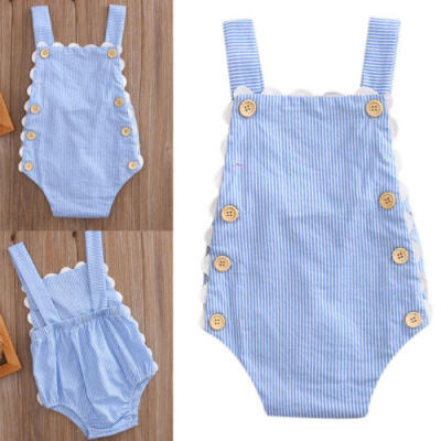 

Summer Newborn Baby Girl Denim Romper Jumpsuit Bodysuit Outfits Sunsuit Clothes