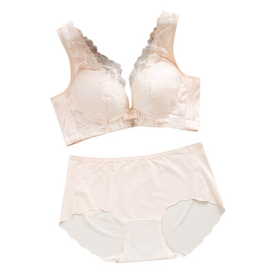 

Toponeto Woman Fashionable Bra Set Comfortable Ventilation No Trace Sexy Lace Underwear