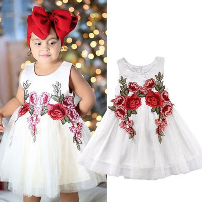 

Fashion Princess Kids Baby Girls Dress Flower Party Dress Bridesmaid Dresses Clothes