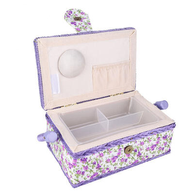 

Greensen Fabric Craft Handmade Sewing Basket Thread Needle Storage Box Organizer Flower Printed