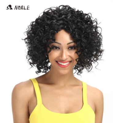 

Noble Hair Short Synthetic Wigs Kinky Curly 1B Only Synthetic Wigs For Women Heat Resistant Free Shipping