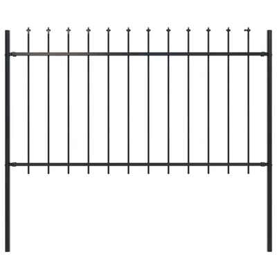 

Garden Fence with Spear Top Steel 669"x394" Black