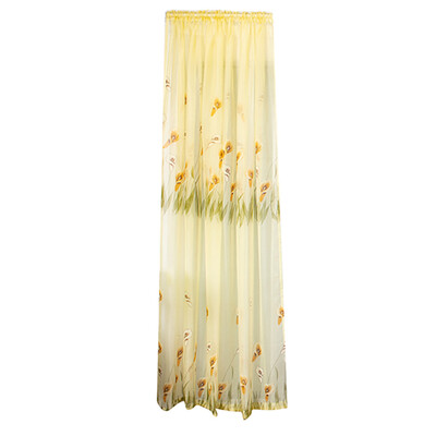 

Toponeto Leaves Curtain Tulle Window Treatment Voile Drape Valance 1 Panel Fabric