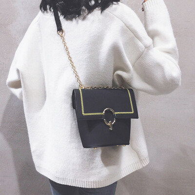 

Senior sense small bag female 2019 new Korean version of the fashion matte texture wild chain shoulder slung bucket bag