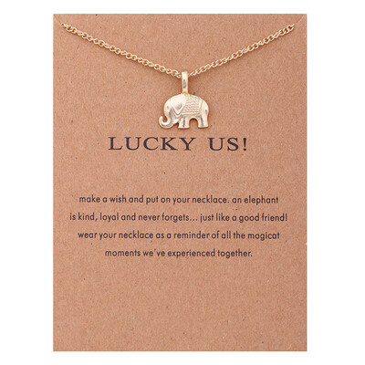 

Fashion Gold Palted Lucky Us Elephant Chain Necklace Women Jewelry