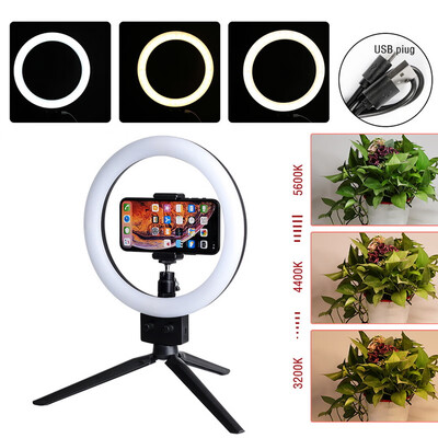 

7" Dimmable LED Ring Light Kit with Tabletop Tripod 5500k Camera Photo Video