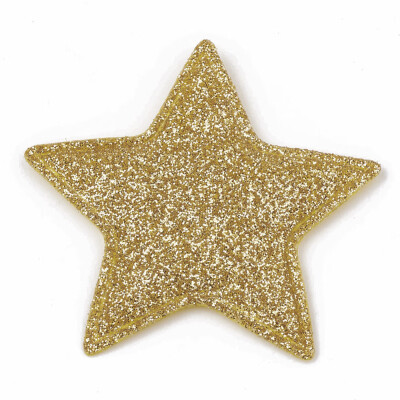 

Glitter PU Patches with Non Woven Fabric Back&Sponge Inside Star Goldenrod 51x5455x4mm