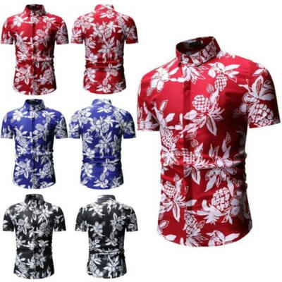 

Mens Summer Hawaiian Vacation Casual Short Shirt Print Short Sleeve Shirt Top