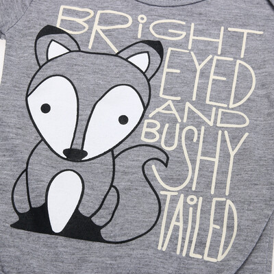 

Newborn Infant Baby Boys Girls Fox Letter Print Romper Jumpsuit Outfits Clothes