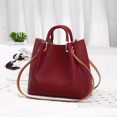 

Individual Women New Bucket Bag Fashion Leather Handbag Trendy Women Faux Leather Bag Single Shoulder Bag