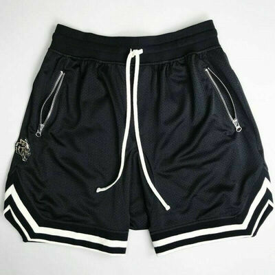 

Mens Athletic Jersey 2 Pocket Mesh Shorts Gym Workout Basketball Fitness Fashion