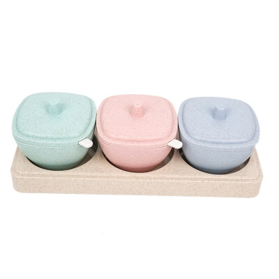 

Kitchen Seasoning Box Set Spice Jars Condiment Sugar Salt Storage Container Case