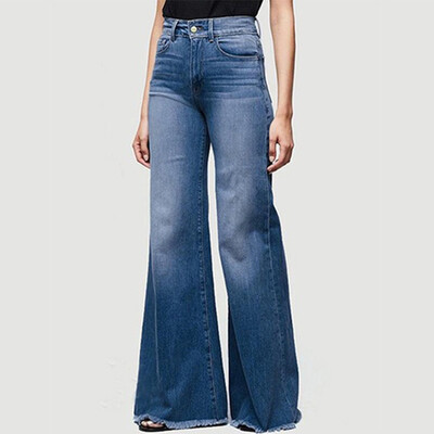 

〖Follure〗Women Hight Waisted Wide Leg Denim Jeans Stretch Slim Pants Length Jeans