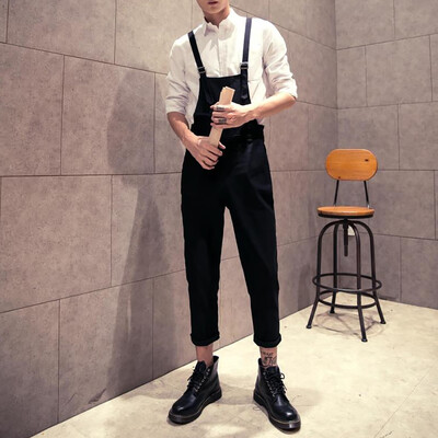 

Gobestart Mens New Fashion Casual Overall Jumpsuit Streetwear Overall Suspender Pants