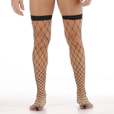 

Mens Casual See Through Thigh High Socks Elastic Slim Clubwear Stocking Leggings