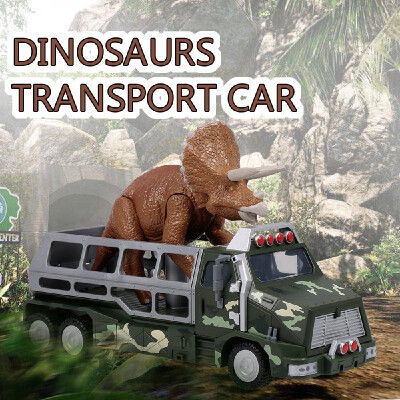 

Dinosaurs Transport Car Carrier Truck Toy Triceratops Pull Back Dinosaur Cars Gift for Kids