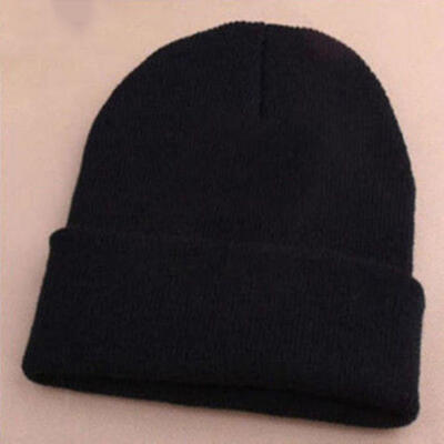 

Fashion Men\s Women Solid Color Beanie Knitted Hip-Hop Winter Warm Dance Hat