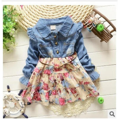 

Fashion Toddler Newborn Baby Girl Denim Summer Dress Party Pageant Casual Dress