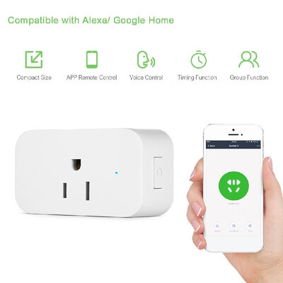 

Smart Wi-Fi Plug Voice Control Compatible with Alexa Google Home APP Remote Control Schedule Function Smart In-wall Socket Outlet