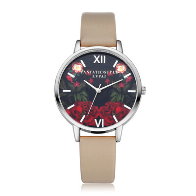 

Womens Watches Business Leather Strap Clock Silver Rose Shading Scale Dial Ladies Quartz Wristwatch Fashion Zegarki Damskie