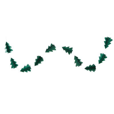 

〖Follure〗Three-dimensional Mini Christmas Tree Paper String Pull Flower Hanging Flag DIY
