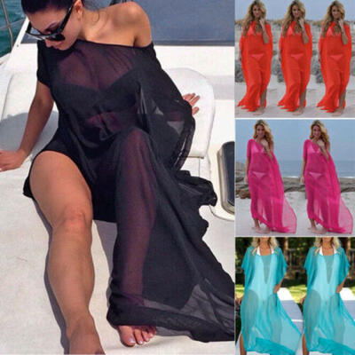 

Women Lace Crochet Bikini Cover Up Swimwear Bathing Suit Summer Beach Maxi Dress