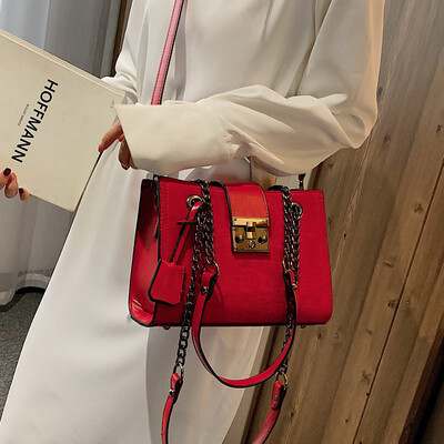 

Ins super fire small bag female 2019 new tide chain frosted small square bag Korean version of the wild shoulder bag Messenger bag