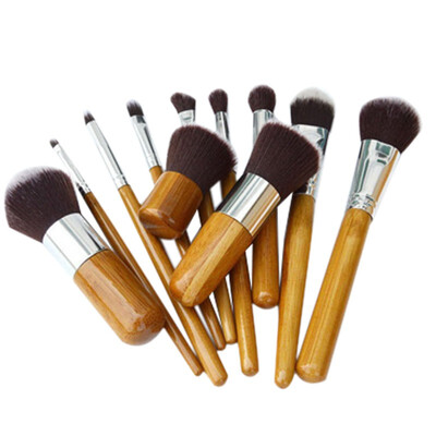 

〖Follure〗11pcs Bamboo Brush Linen Bag Beauty Tools brush
