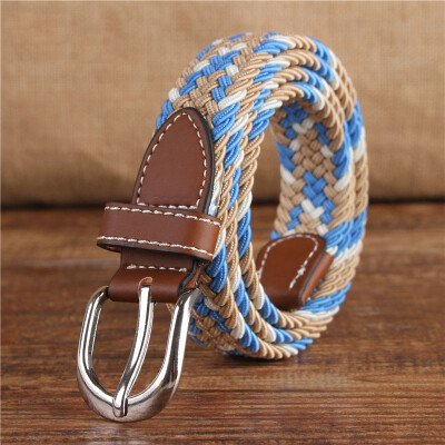 

Fashion Unisex belt high quality Elastic tension canvas Alloy pin buckle Men&Women belt solid color casual cowboy Men belt