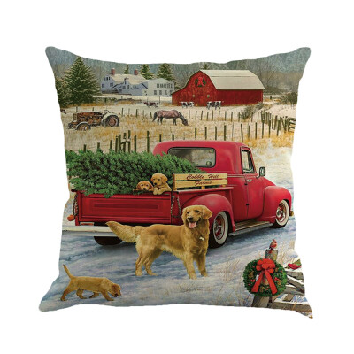 

〖Follure〗Christmas Cotton Linen Sofa Car Home Waist Cushion Cover Throw Pillow Case