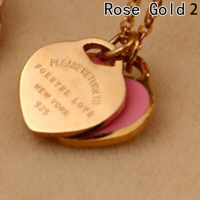 

Love rose heart double oil chain wholesale Hot blue short gold