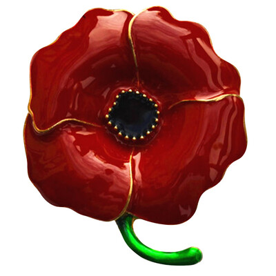 

Korean Version of Drip Flower Decoration with Rhinestone Brooch Poppy Flower Brooch Beautiful Unique