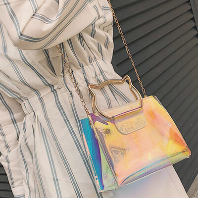 

Tailored Women Laser Mini Chain Shoulder Bag Cat Handbag Lnclined Shoulder Flap Bag