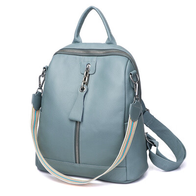 

Leather cowhide shoulder bag womens anti-theft soft leather travel wild tide fashion large capacity womens backpack