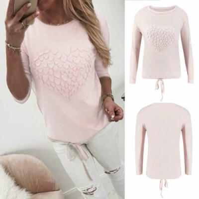 

Women&39s Tunic Long Sleeve Heart T-shirt Lightweight Shirts Tops Plus Size