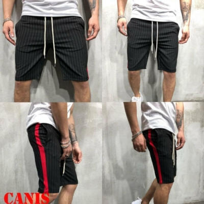 

Fashion Summer Men&39s Slim Fit Casual Cotton Shorts Stripe Short Pants Sport AU