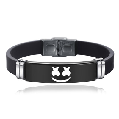 

4 Styles Marshmello Dj Silicone Charm Bracelet Bangles Stainless Steel Engrave Souvenir Jewelry Gifts