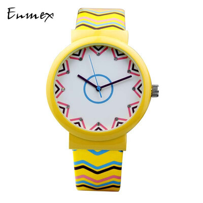 

Enmex Creative Design Colorful Geometric Patterns Colorful Fresh Girl Watch