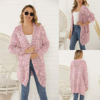 

〖Follure〗Women Casual Solid long Sleeve Pocket Knitted Sweater Loose Cover Up Cardigan