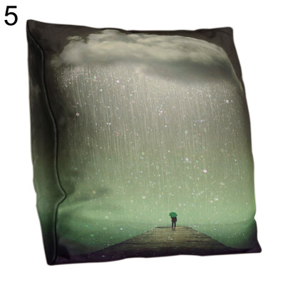 

Double-sided Printed Tree Moon Mountain Pillow Case Cushion Cover Sofa Bed Decor