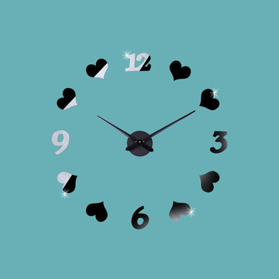 

Gobestart Creative Love Digital DIY Wall Clock Mirror Wall Clock Home Decoration