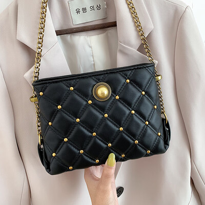 

Ins advanced feeling popular small bag rhomboid chain bag new 2019 fashion leisure one shoulder slant bag tide