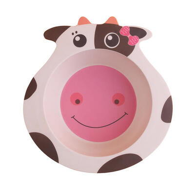

Portable Baby Feeding Bowl Bamboo Fiber Kids Cartoon Children Tableware