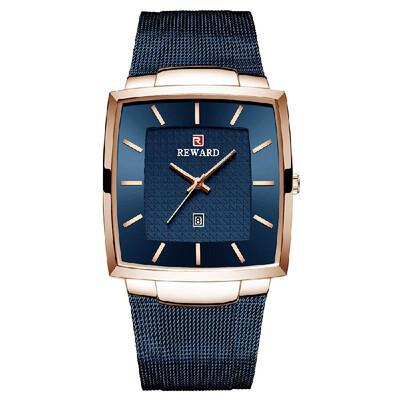 

REWARD RD62009M Quartz Movement Men Watch 3ATM Waterproof Luxury Business Simple Wrist Watch Ultra Thin Rectangular Wristwatch for