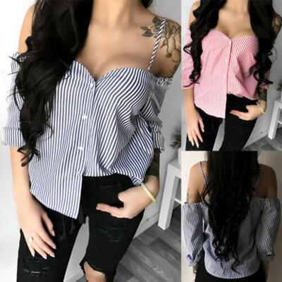 

Fashion Womens Ladies Summer Long Sleeve Shirt Loose Casual Blouse Tops T-Shirt