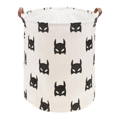 

Folding Drawstring Canvas Laundry Basket Kids Toys Bucket Storage Organizer