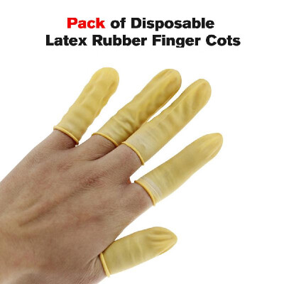 

Pack of Disposable Latex Rubber Finger Cots Fingertips Protector Gloves Nail Art Micro-electronics about 780pcs Beige