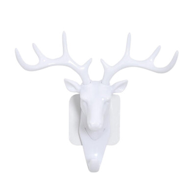 

JPGIF Deer head Self Adhesive Wall Door Hook Hanger Bag Keys Sticky Holder