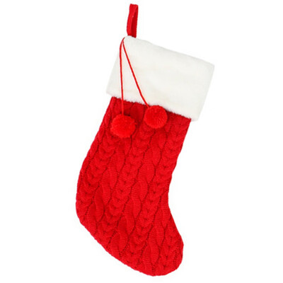 

Christmas Knitted Stockings Gift Holder Xmas Tree Hanging Ornaments Decorations For Family Holiday Season Decor